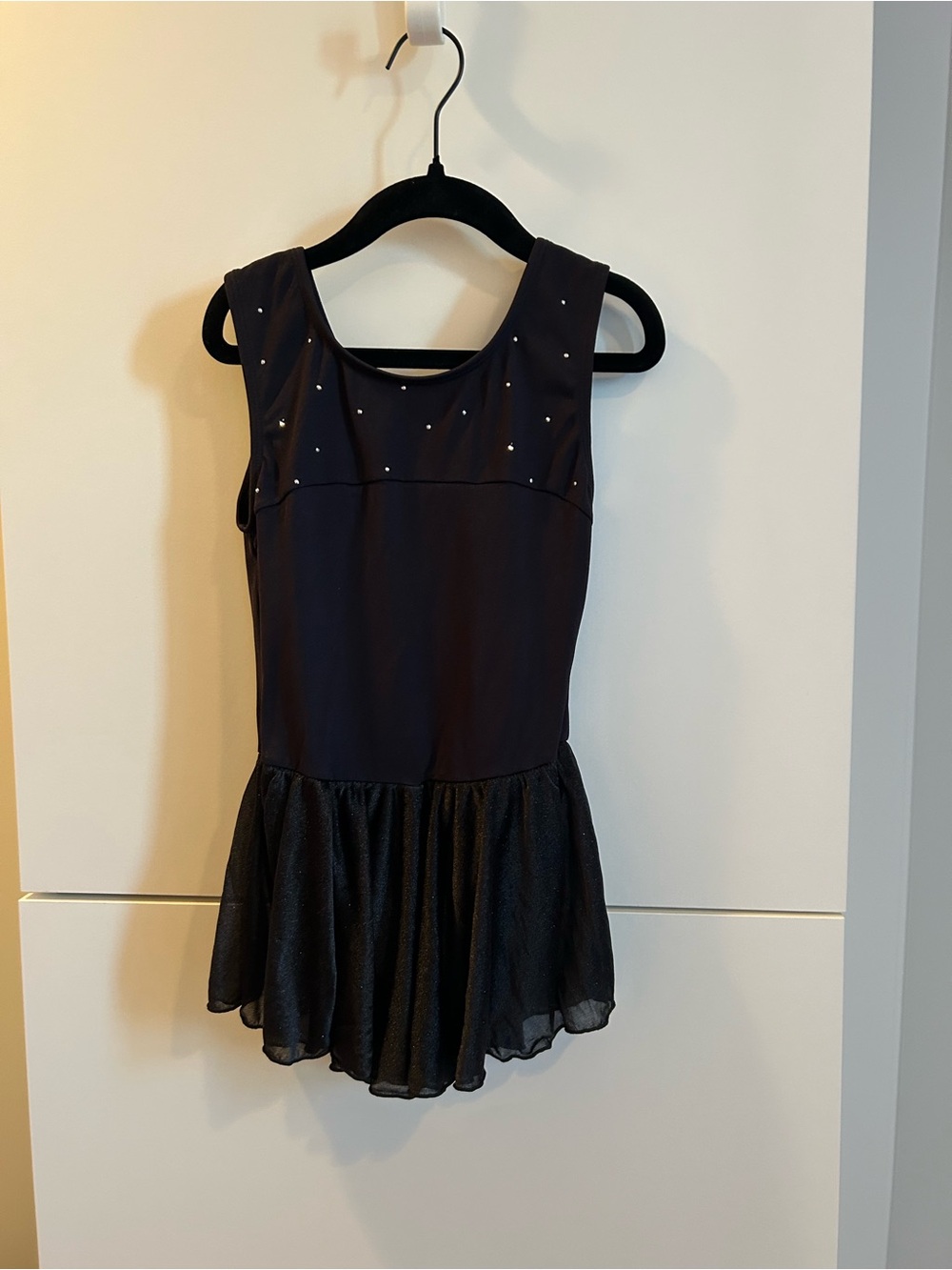 Jacques Moret Black Dance Leotard/ Practice Tutu with Rhinestone Accent - 12/14